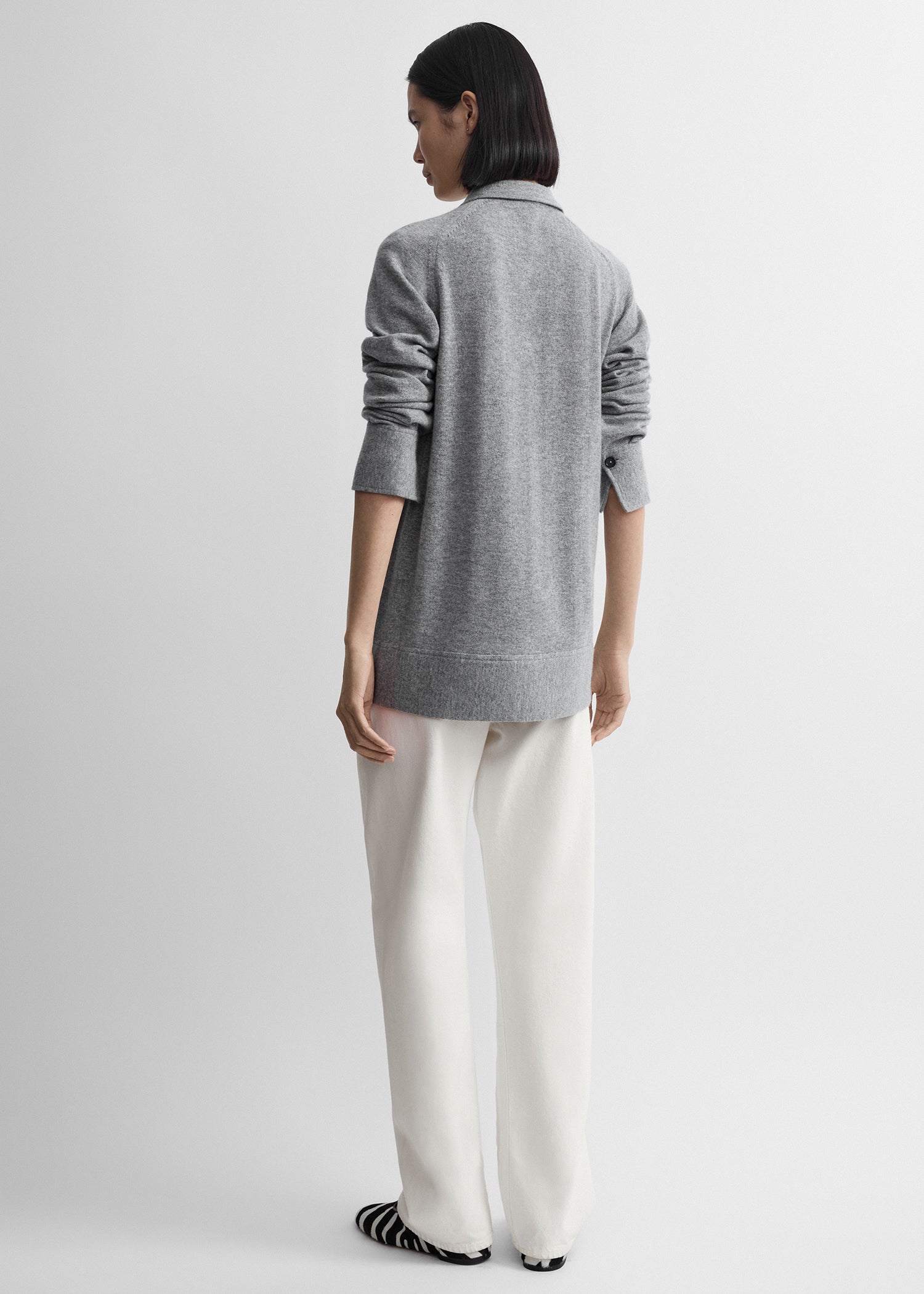 Cashmere shirt grey melange