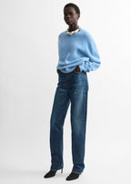 Classic alpaca crew knit pale blue