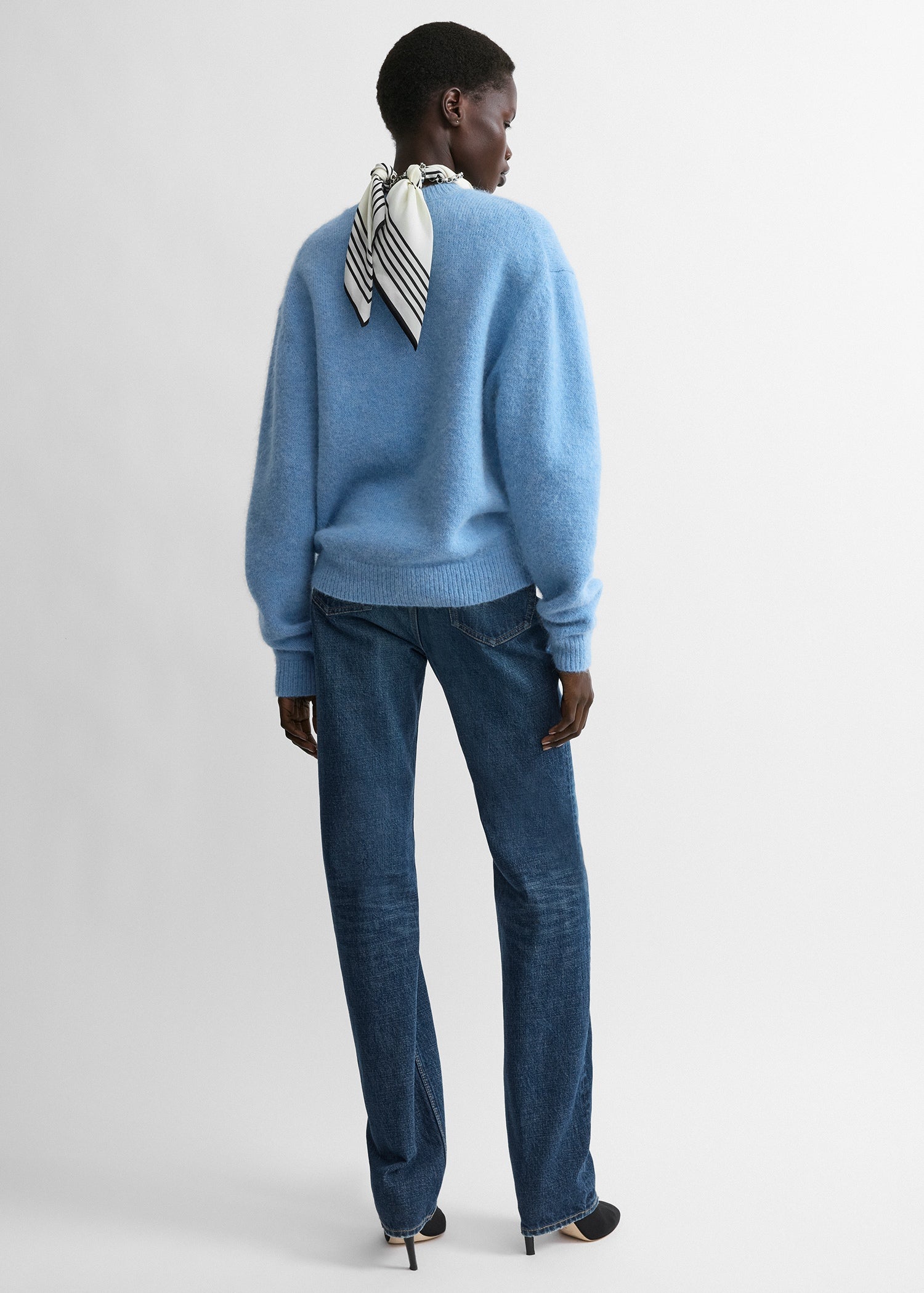 Classic alpaca crew knit pale blue