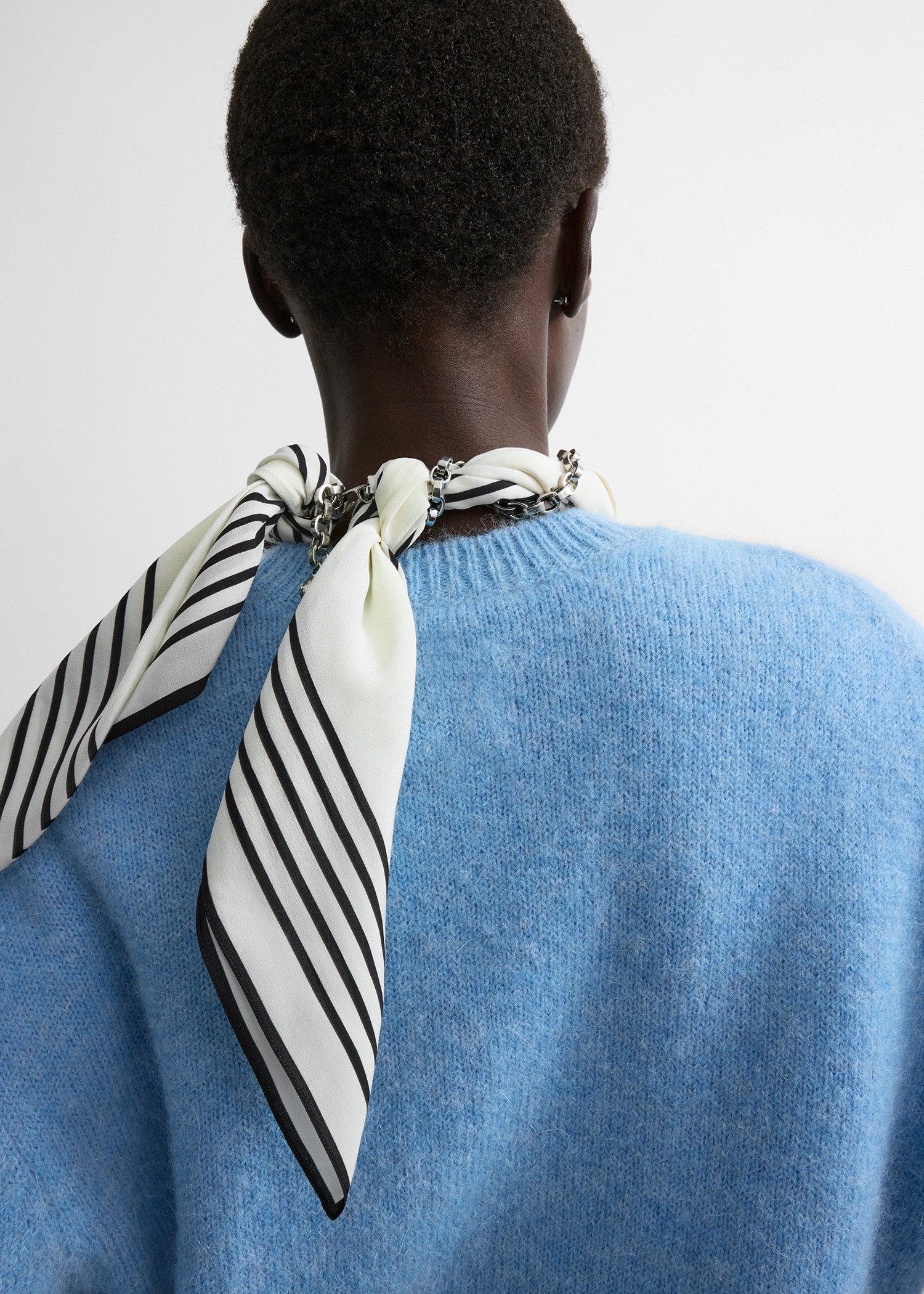 Classic alpaca crew knit pale blue