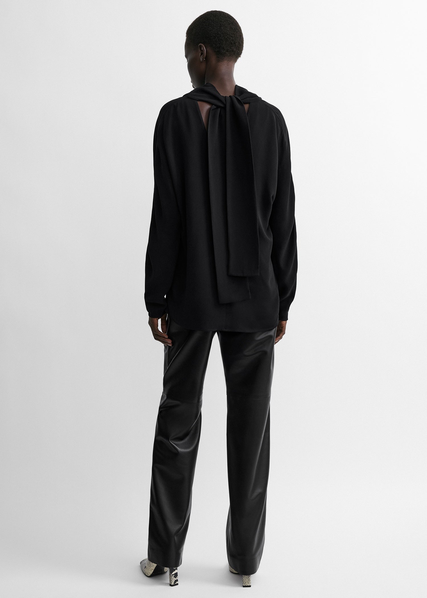 Cowl neck blouse black