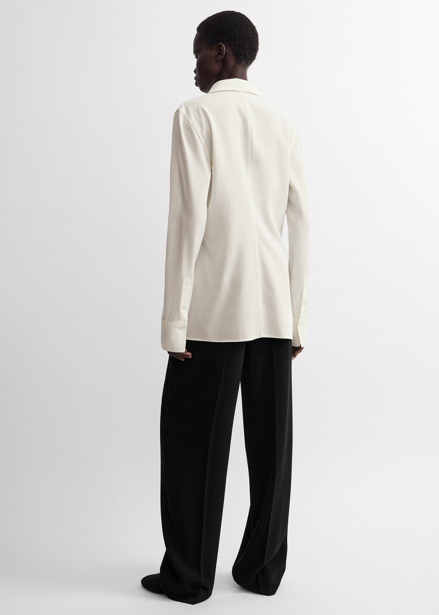 Lightweight wool shirt ecru