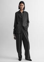 Lightweight wool shirt washed black