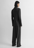 Lightweight wool shirt washed black