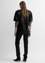 Cocoon leather top black
