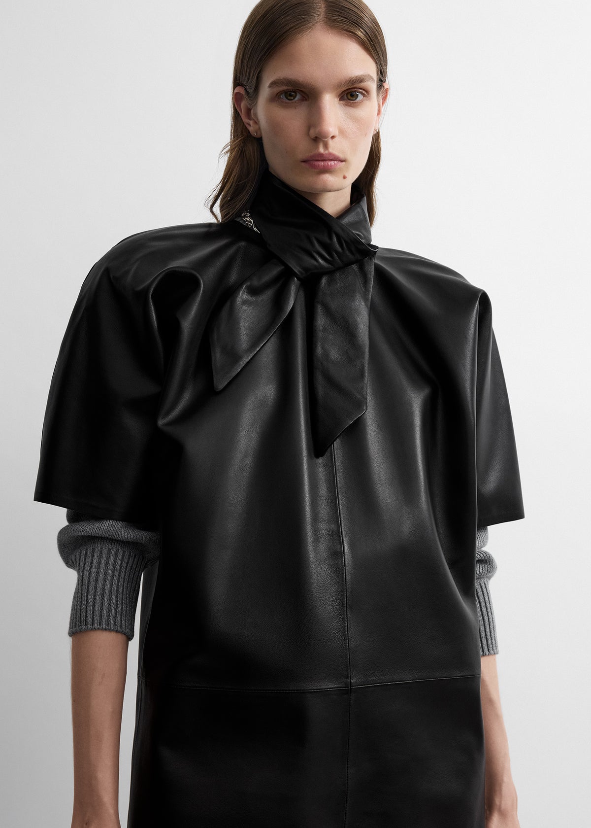 Cocoon leather top black
