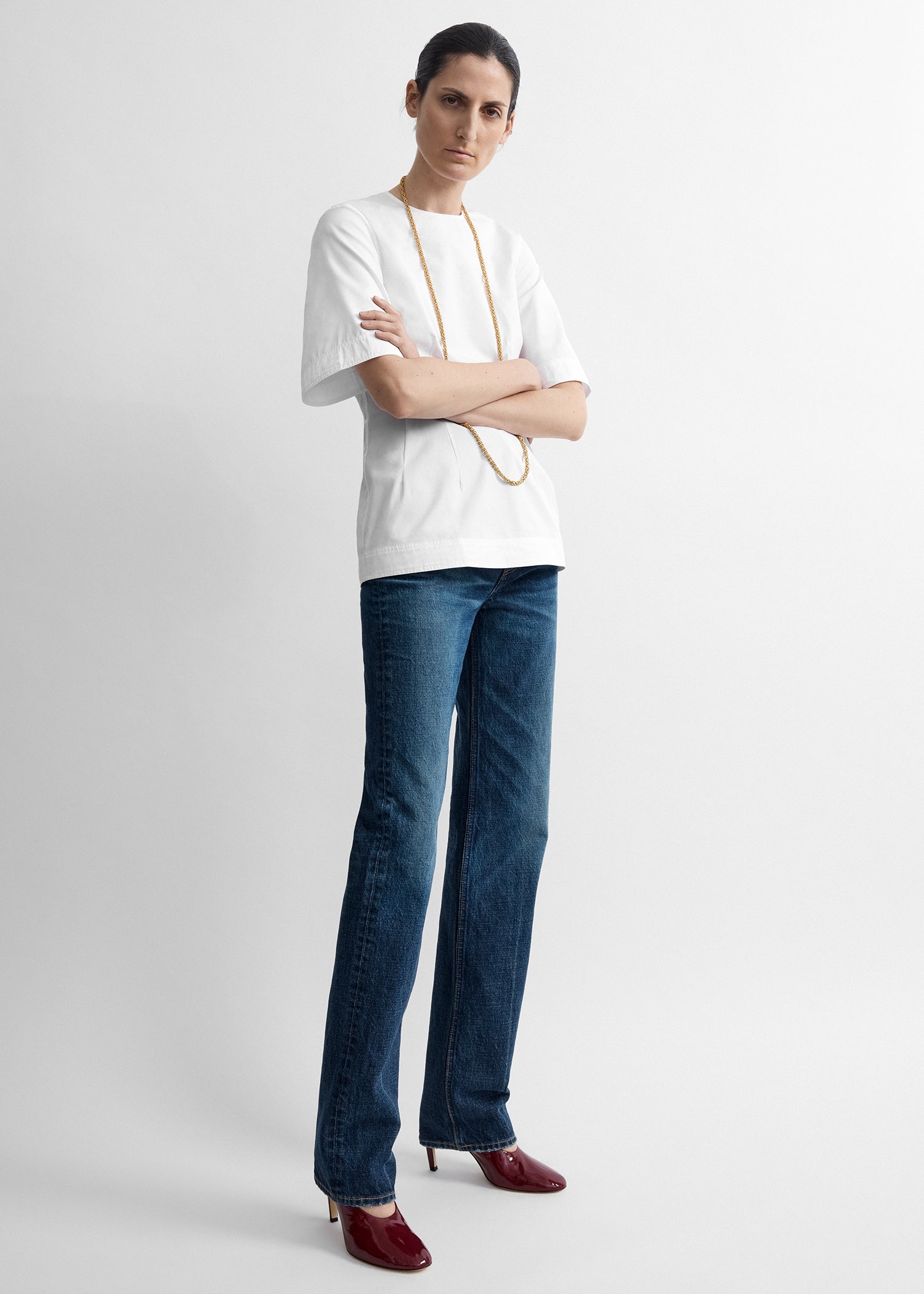 Sculptural cotton top white