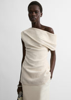 One-shoulder top ecru