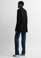 Asymmetric draped blouse black