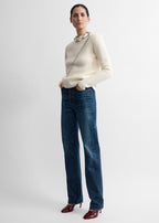 Structured crew knit ecru