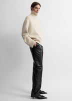 Oversized lambswool turtleneck almond