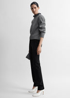 Merino cotton crew knit grey melange