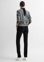 Merino cotton crew knit grey melange