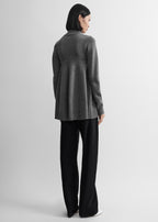 Wool turtleneck top grey melange