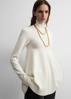Wool turtleneck top milk