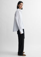 Boxy poplin shirt white