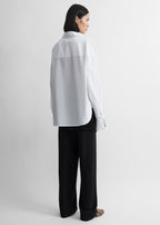 Boxy poplin shirt white