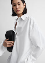 Boxy poplin shirt white