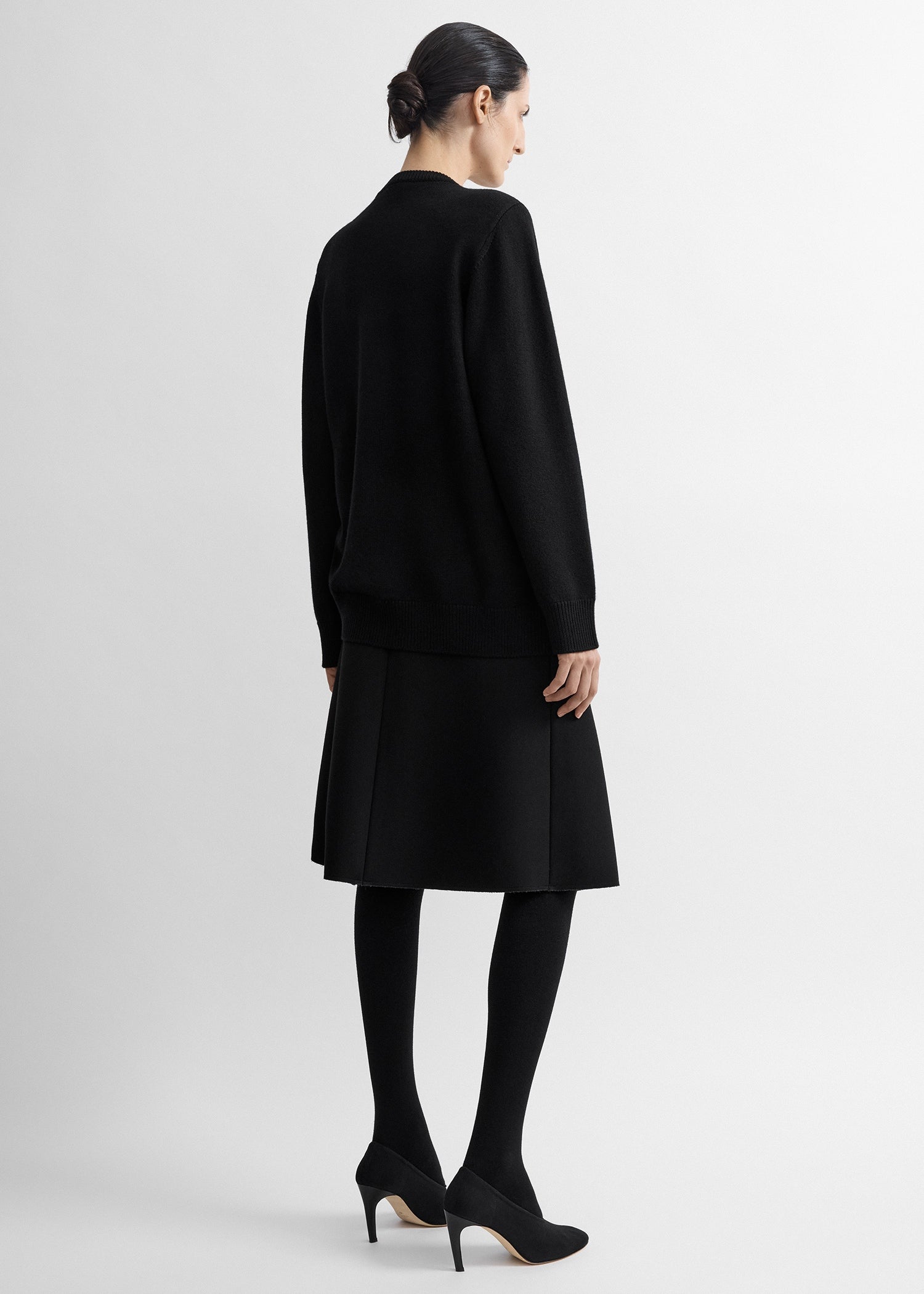 Asymmetric cashmere knit black