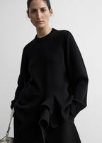 Asymmetric cashmere knit black