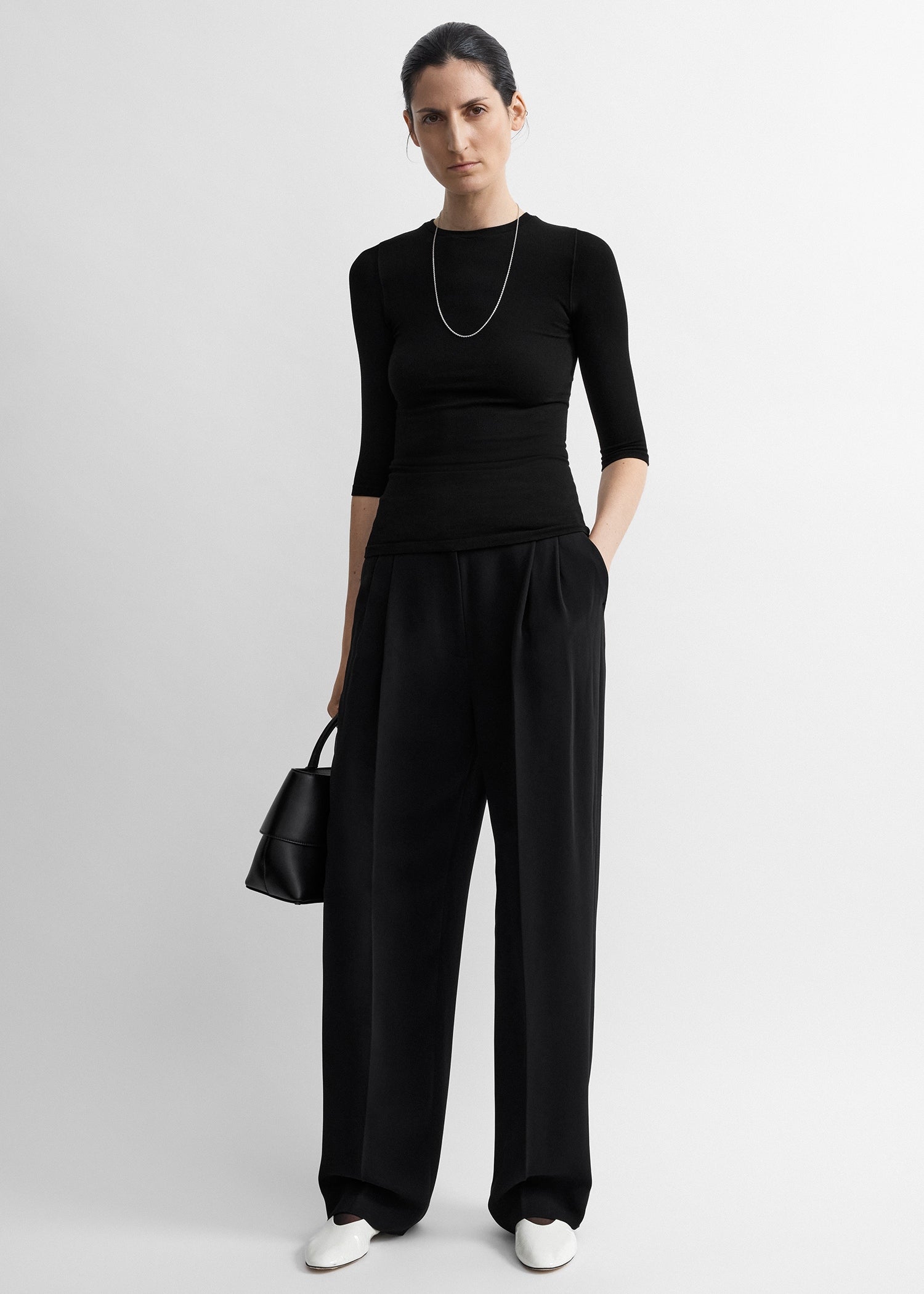 Compact jersey top black
