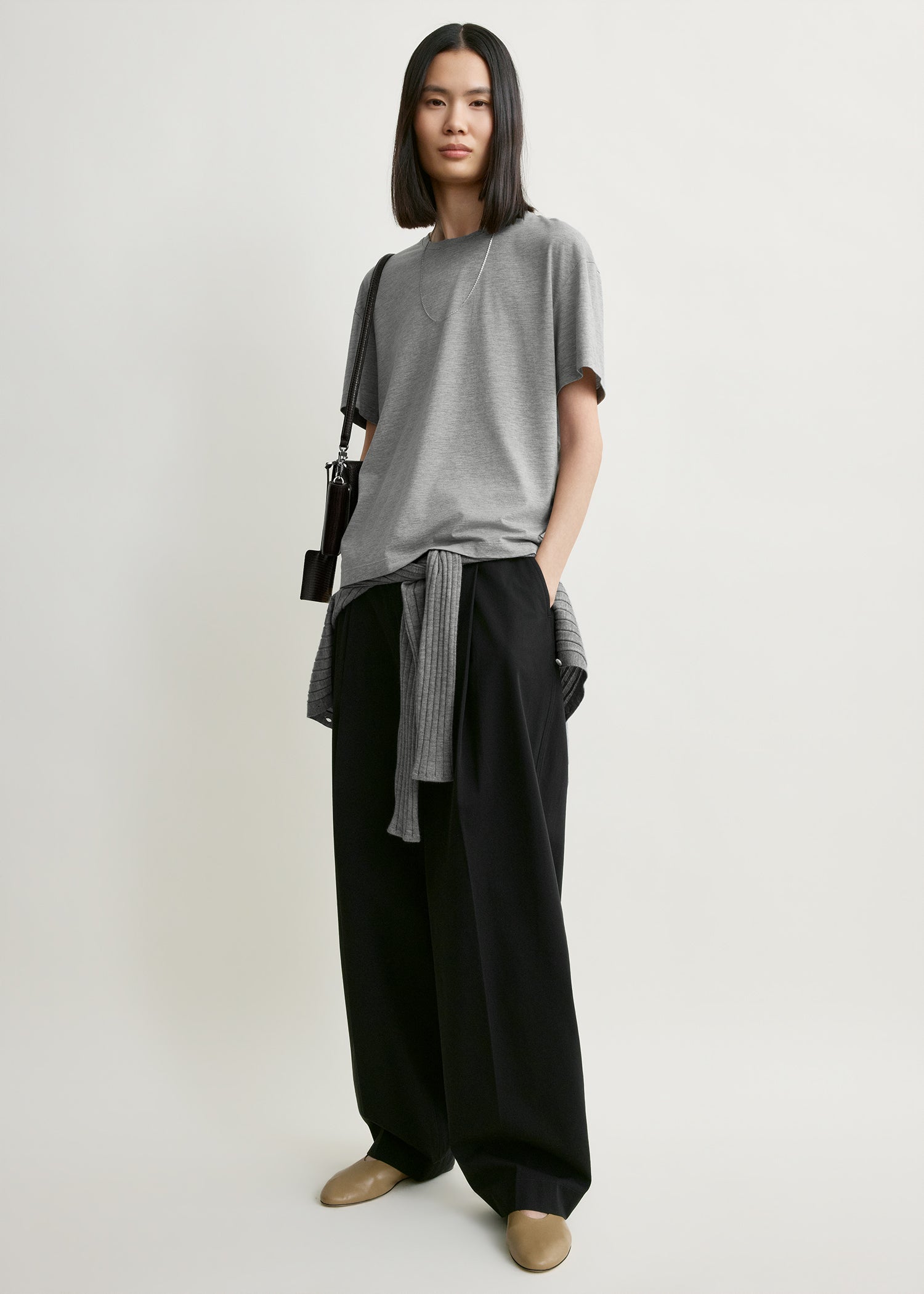 Classic tee mid grey melange