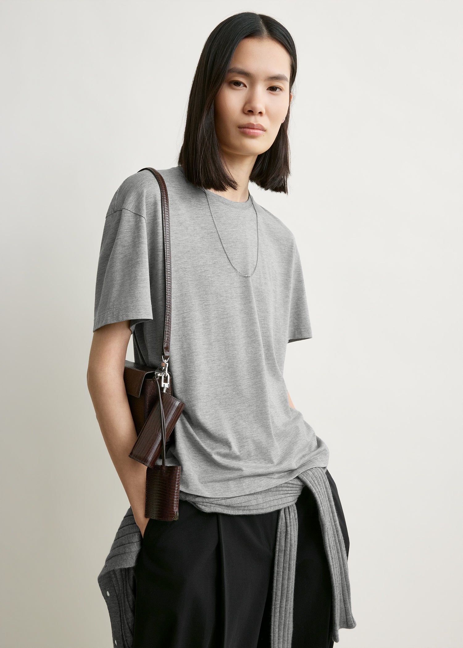 Classic tee mid grey melange