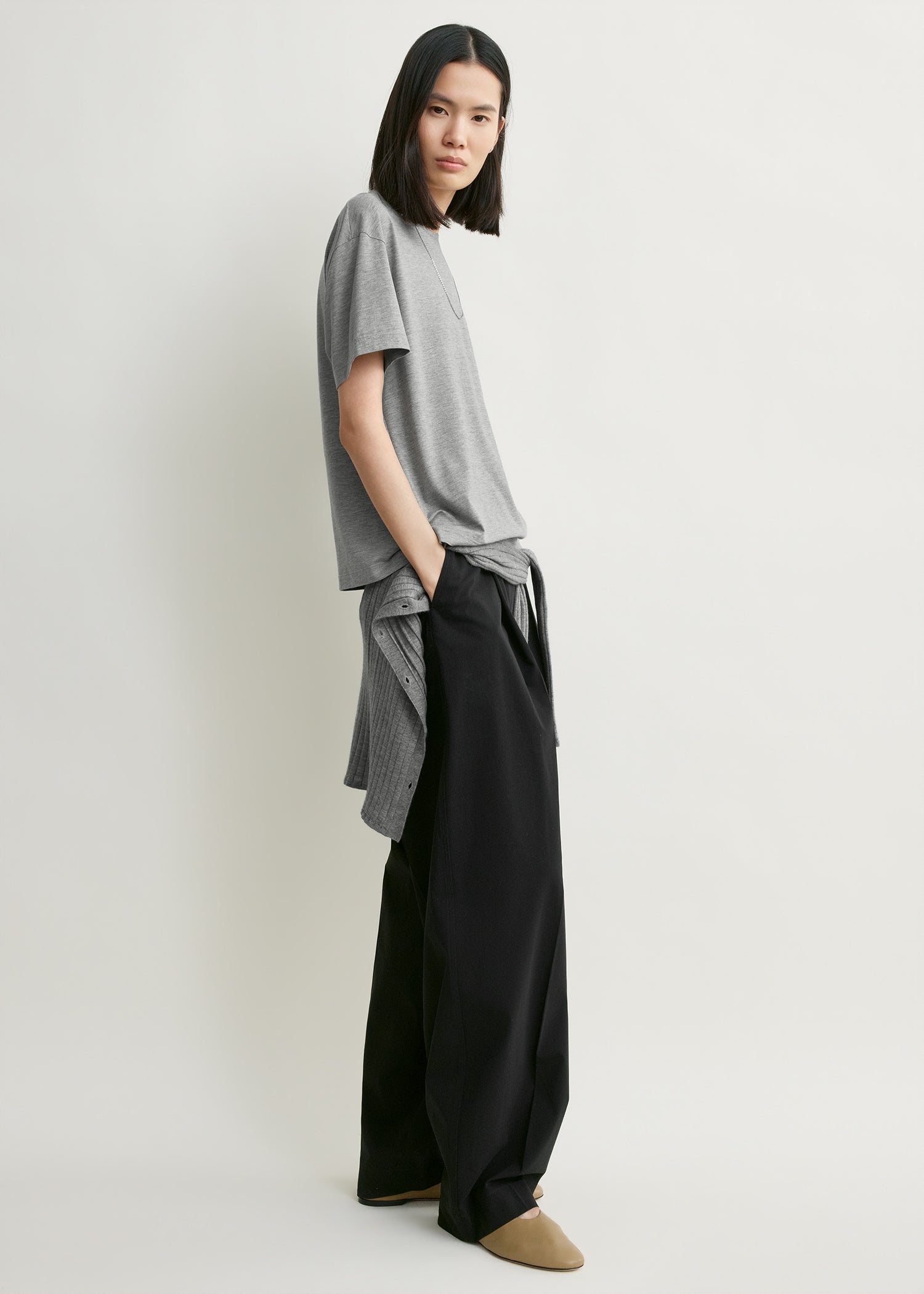 Classic tee mid grey melange