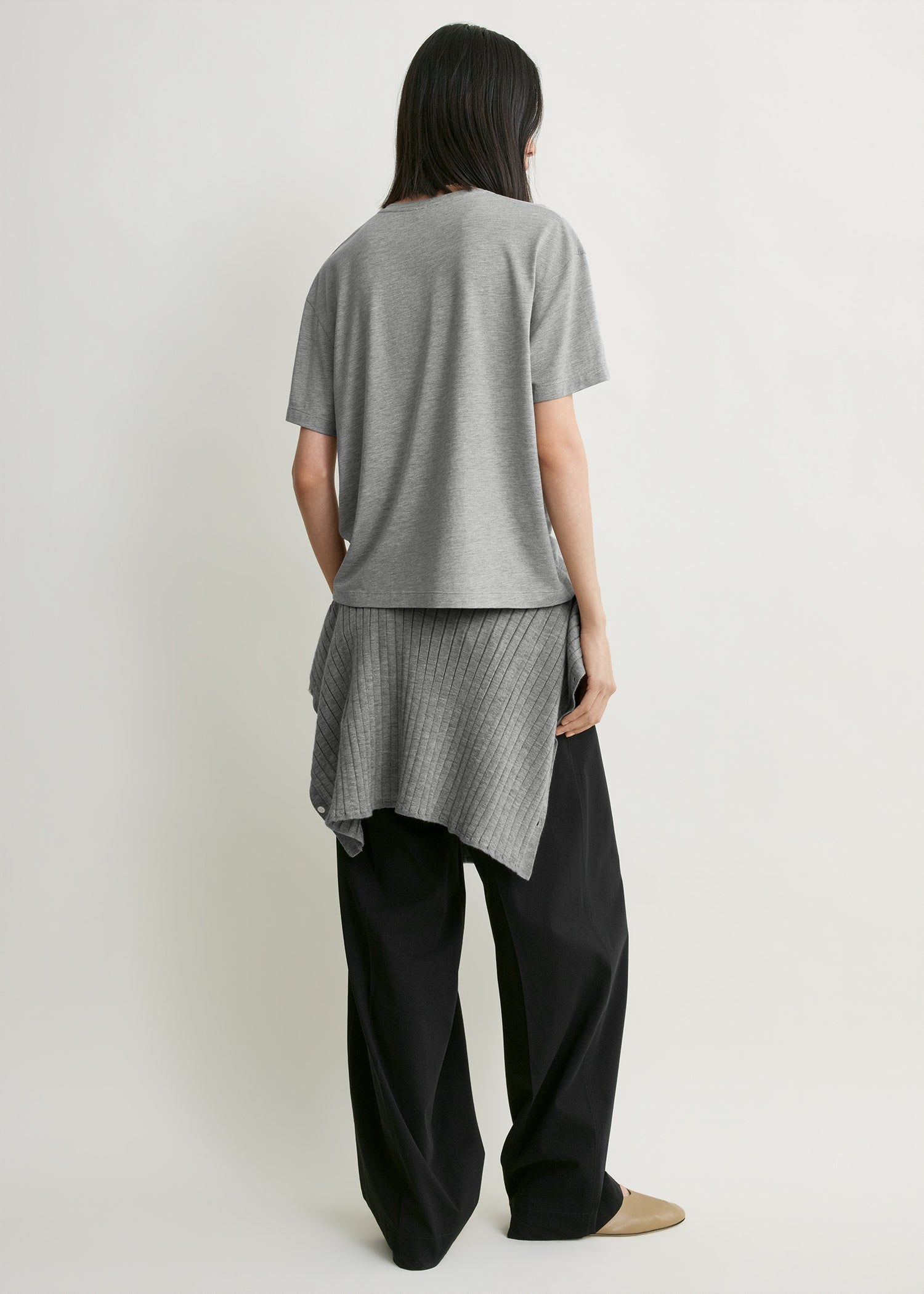 Classic tee mid grey melange