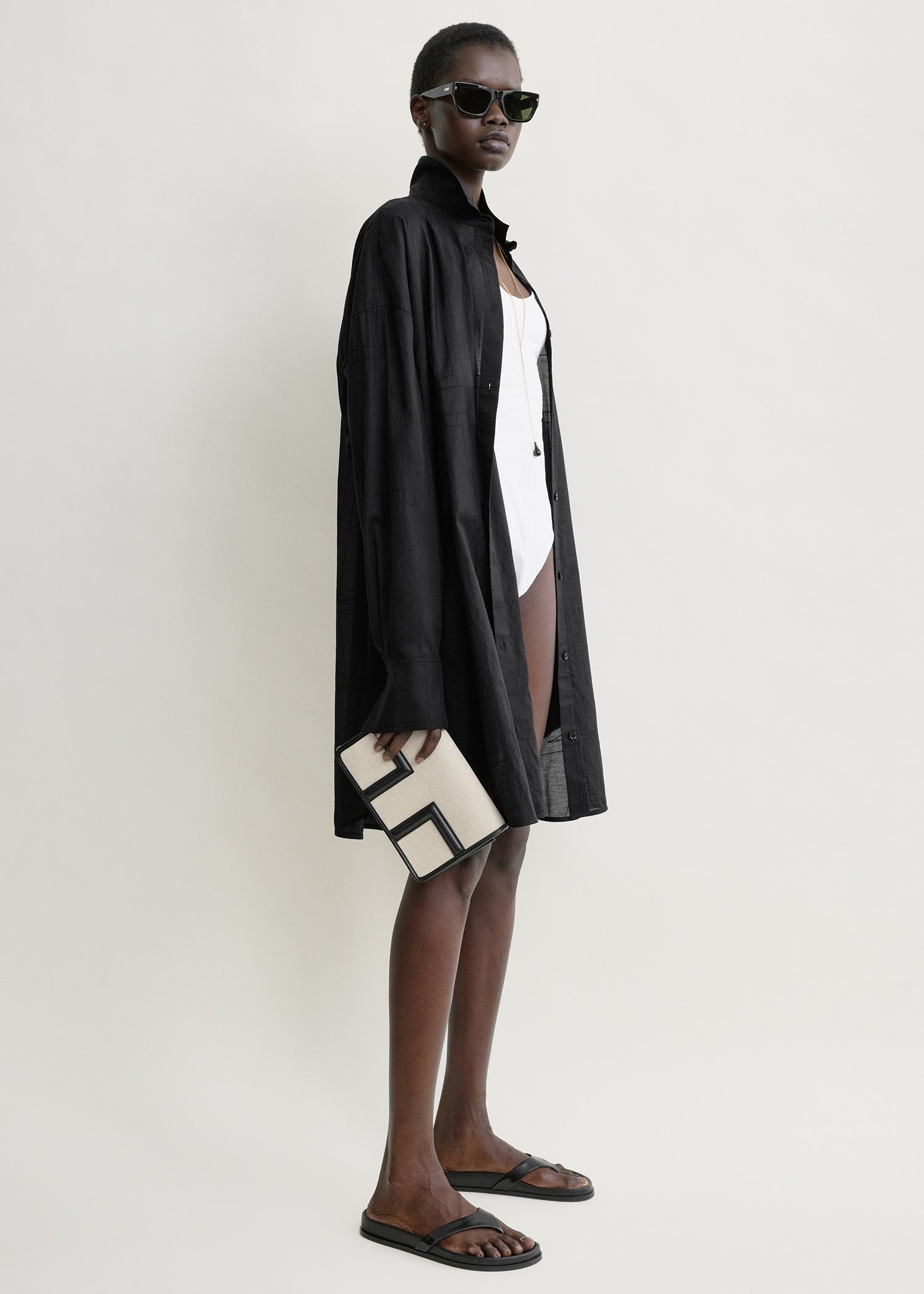 Long summer shirt black