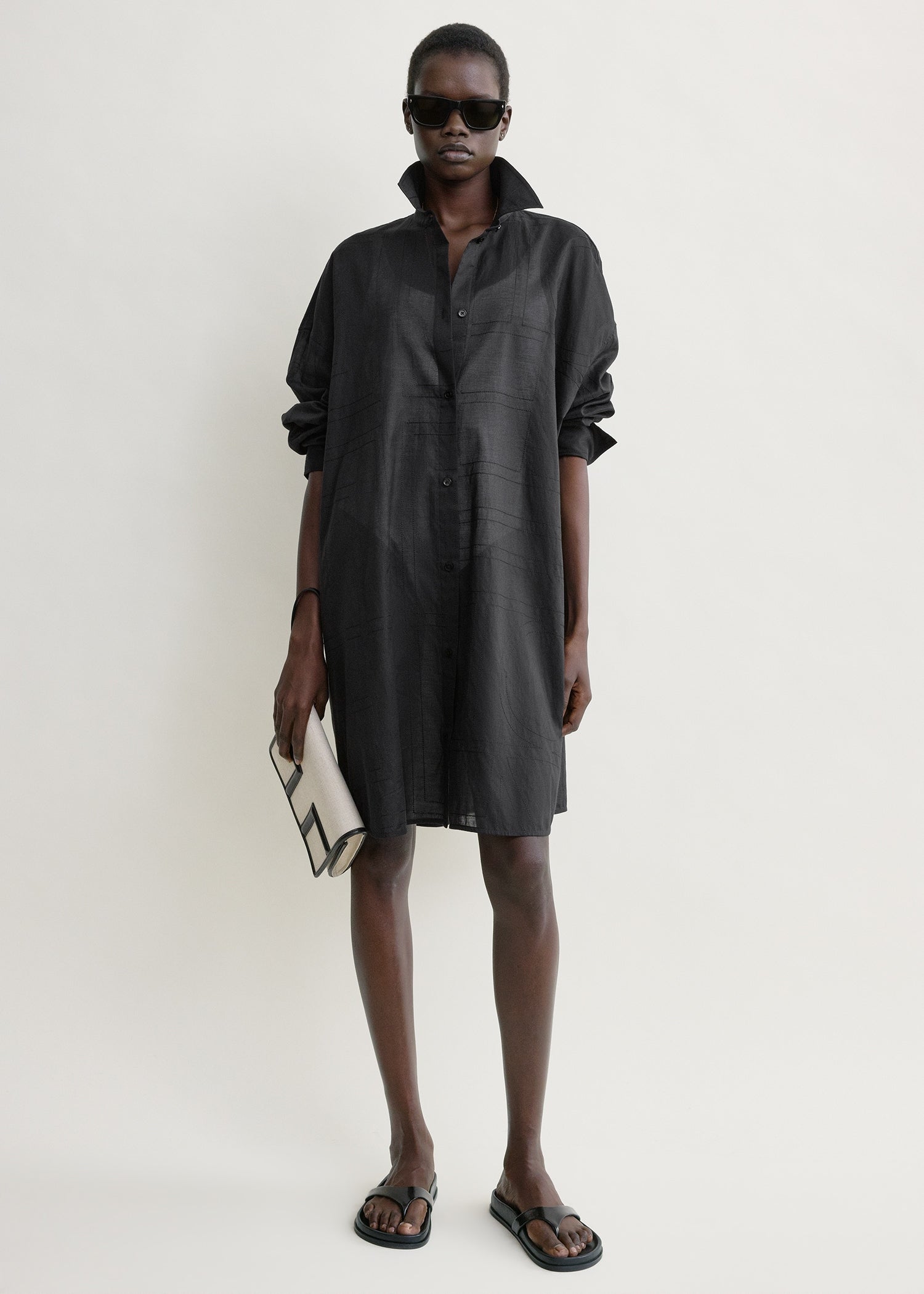 Long summer shirt black