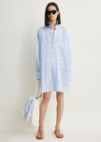 Long summer shirt sky/red