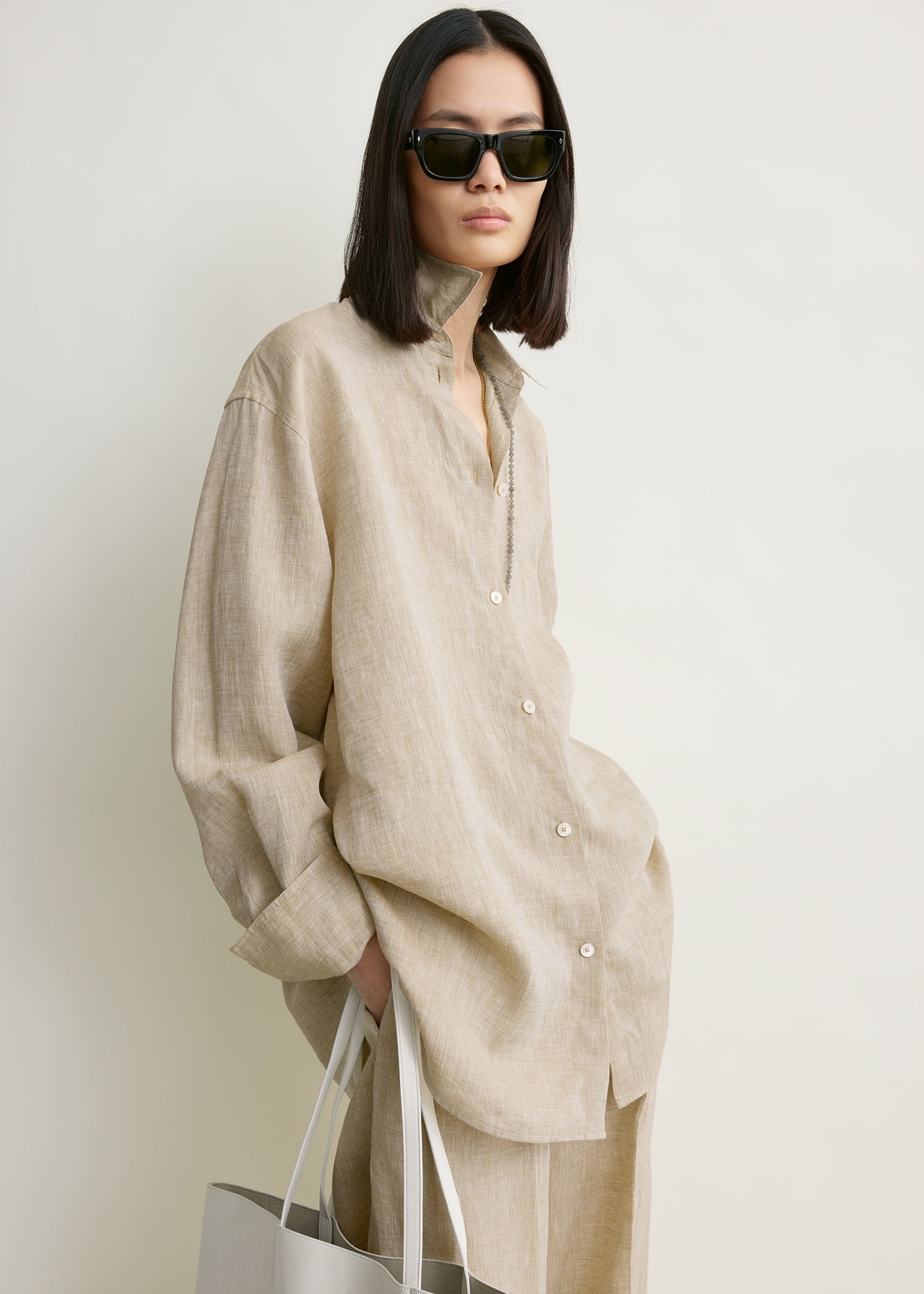 Oversized summer shirt natural