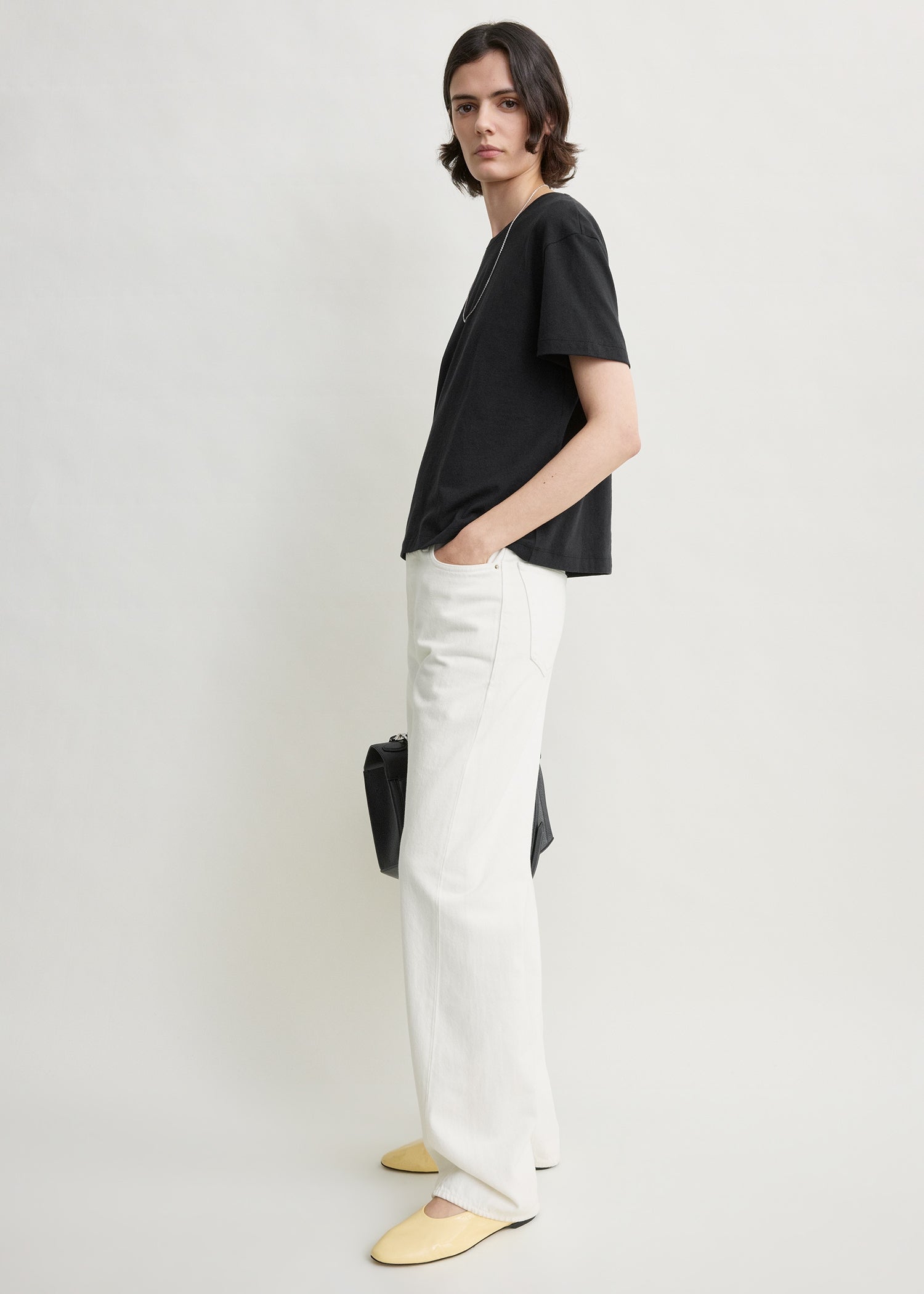 Classic embroidered tee black petite