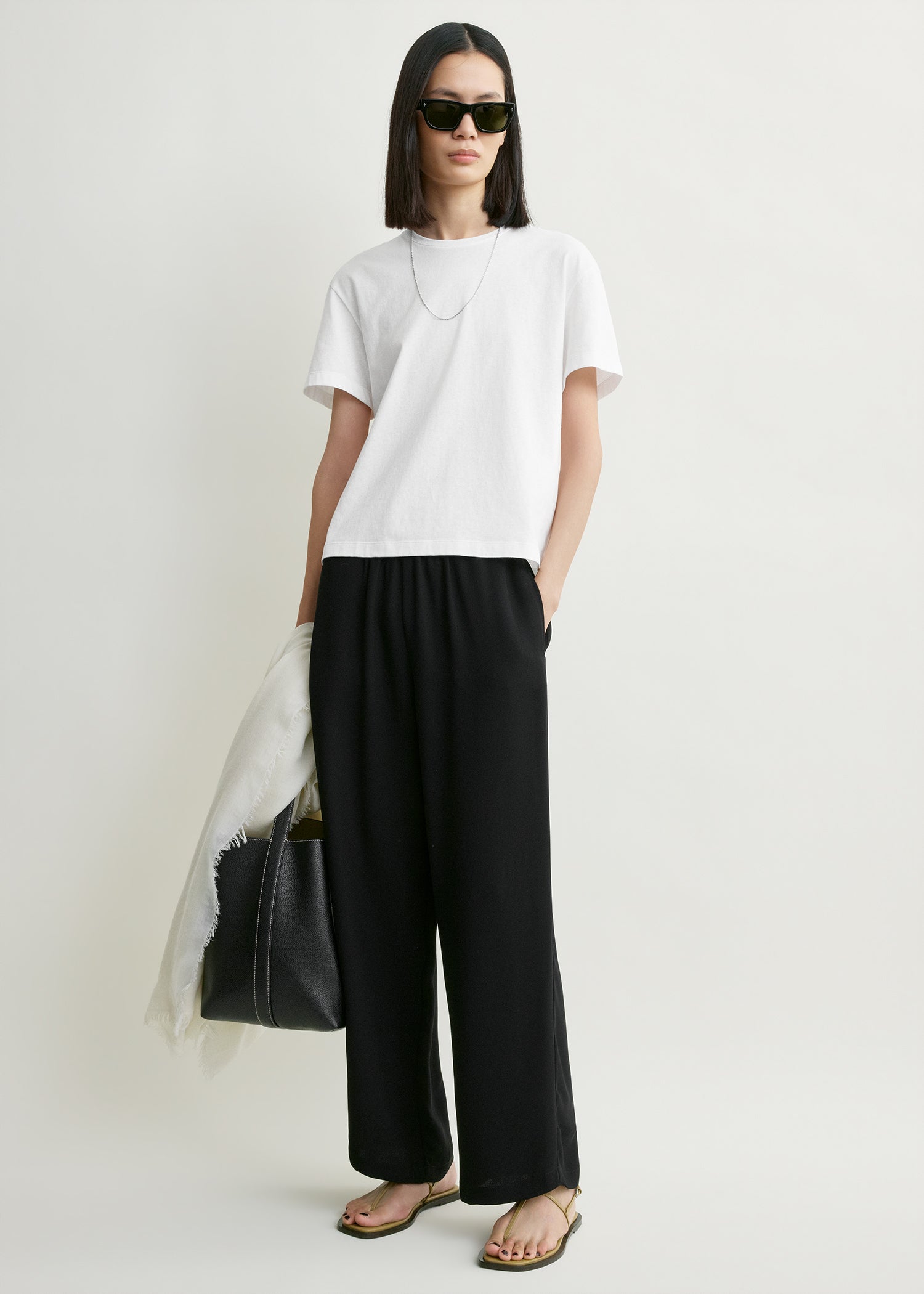 Classic embroidered tee optic white