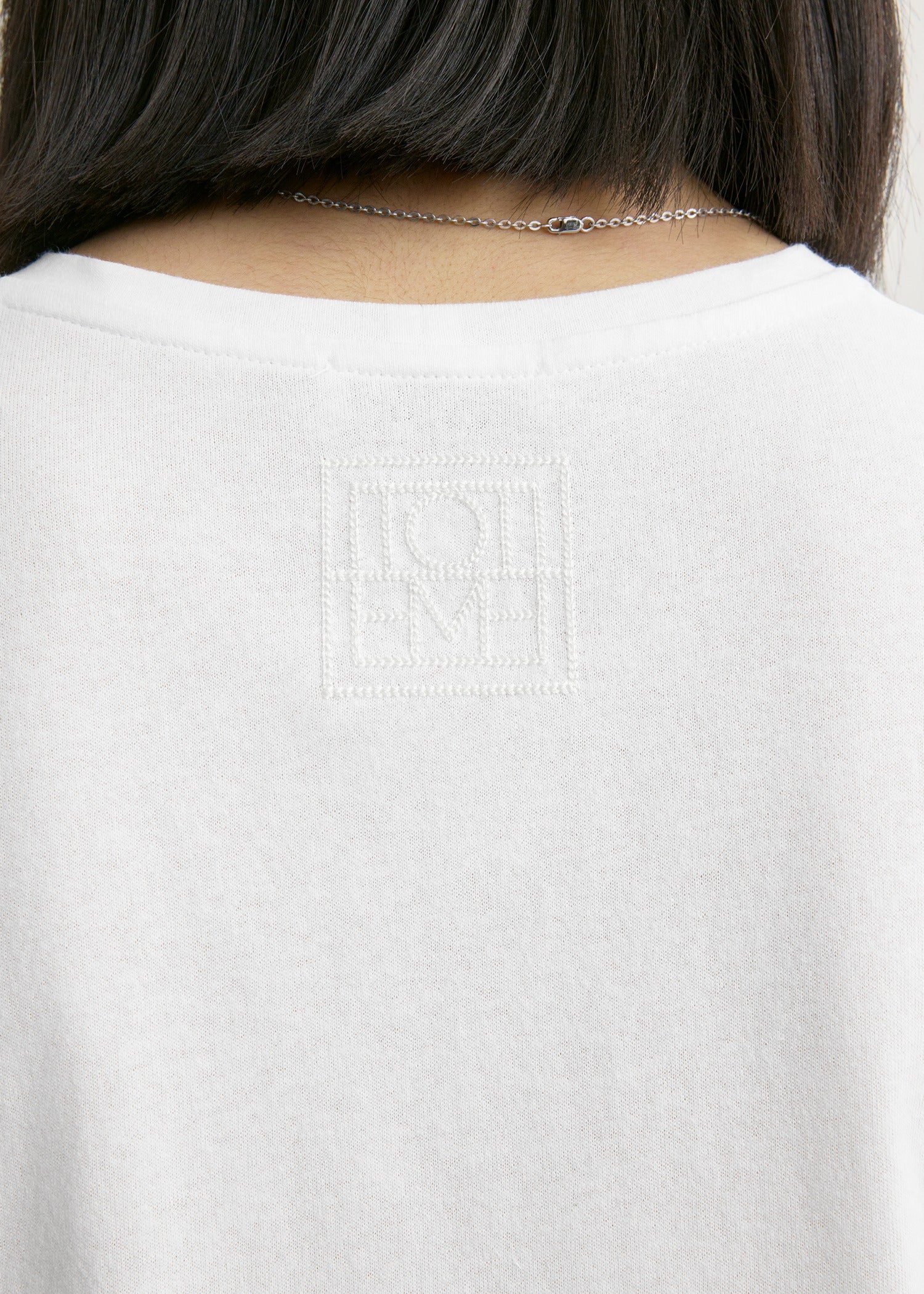 Classic embroidered tee optic white