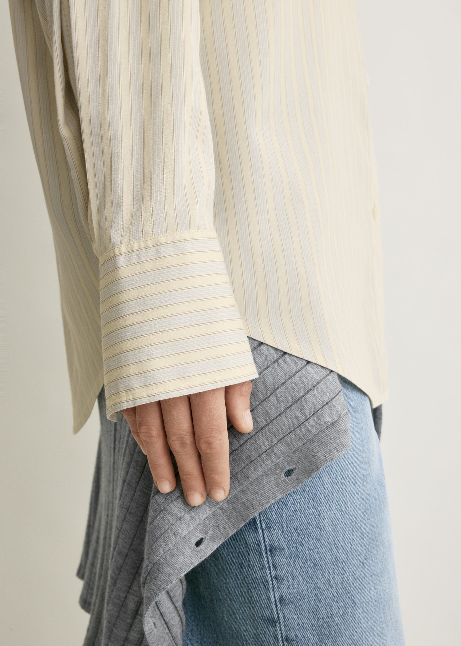 Oversized striped shirt yellow/sky