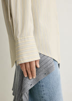 Oversized striped shirt yellow/sky petite