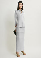 Fitted jersey shirt pale grey mélange