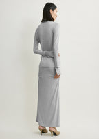 Fitted jersey shirt pale grey mélange