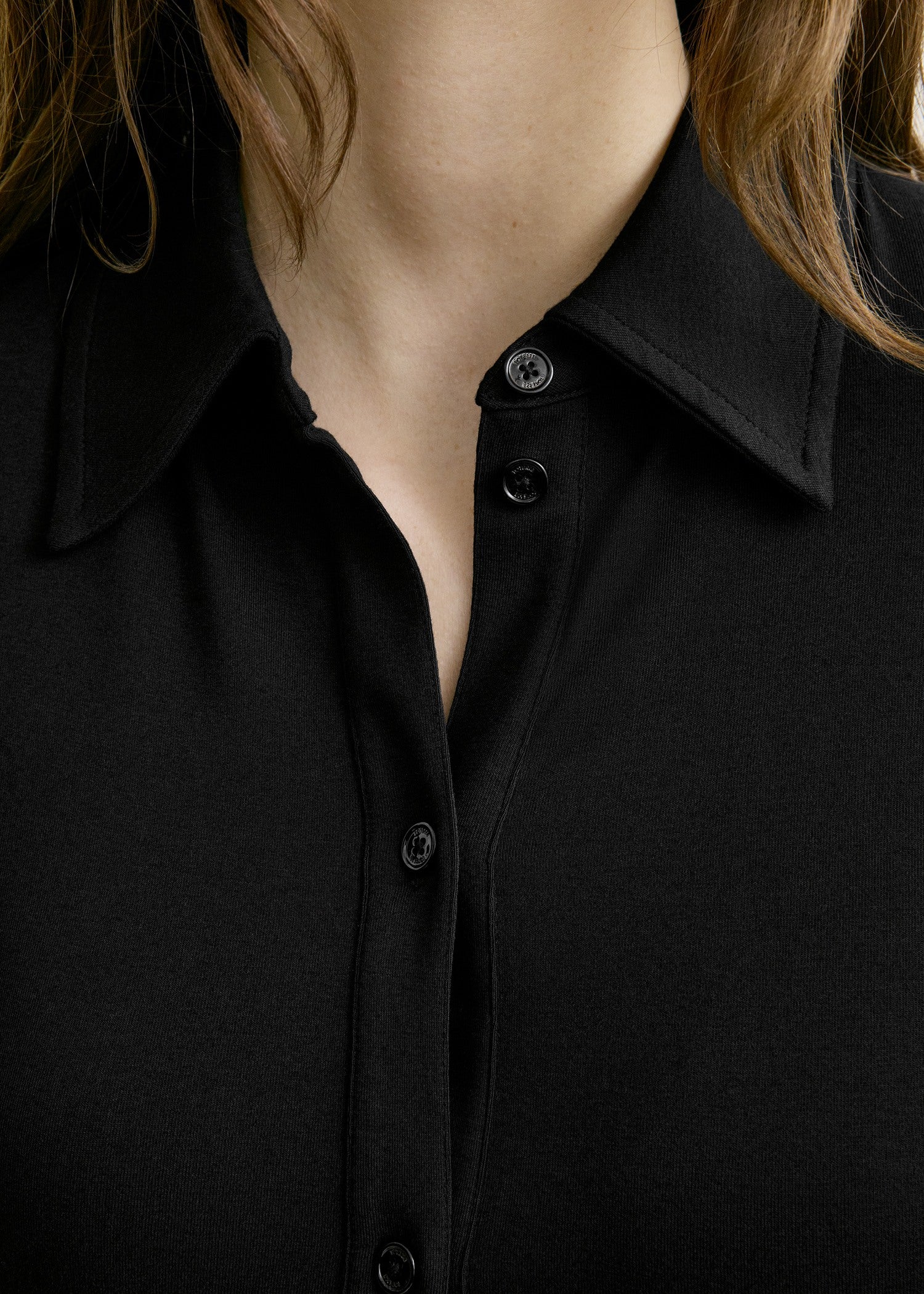 Fitted jersey shirt black