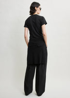 Wide-ribbed v-neck tee black