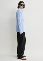 Striped poplin shirt blue/white