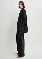 Draped scarf blouse black