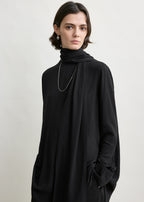 Draped scarf blouse black