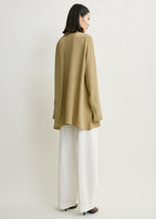Draped scarf blouse desert