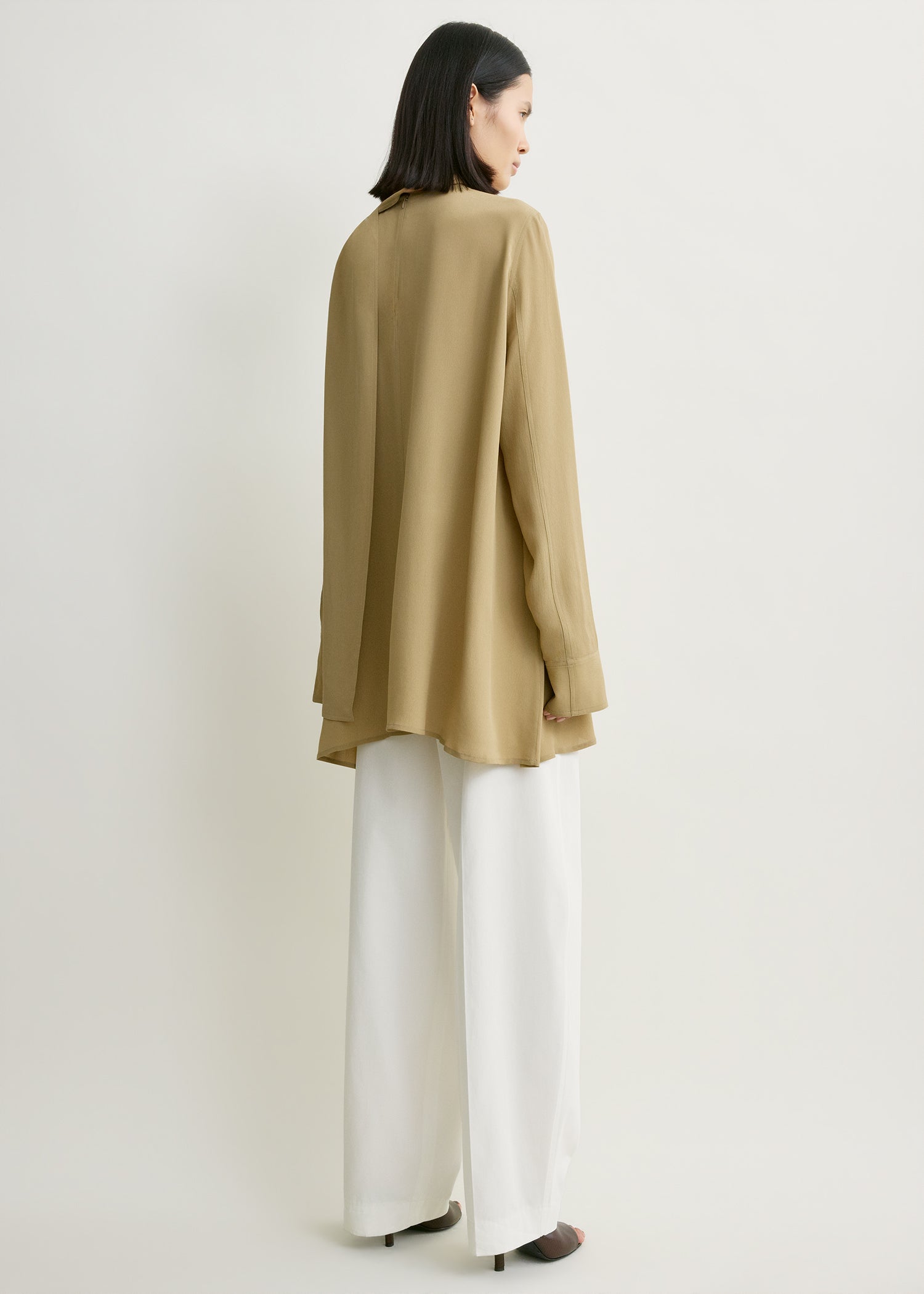 Draped scarf blouse desert