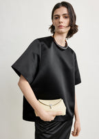 Duchess satin tee black