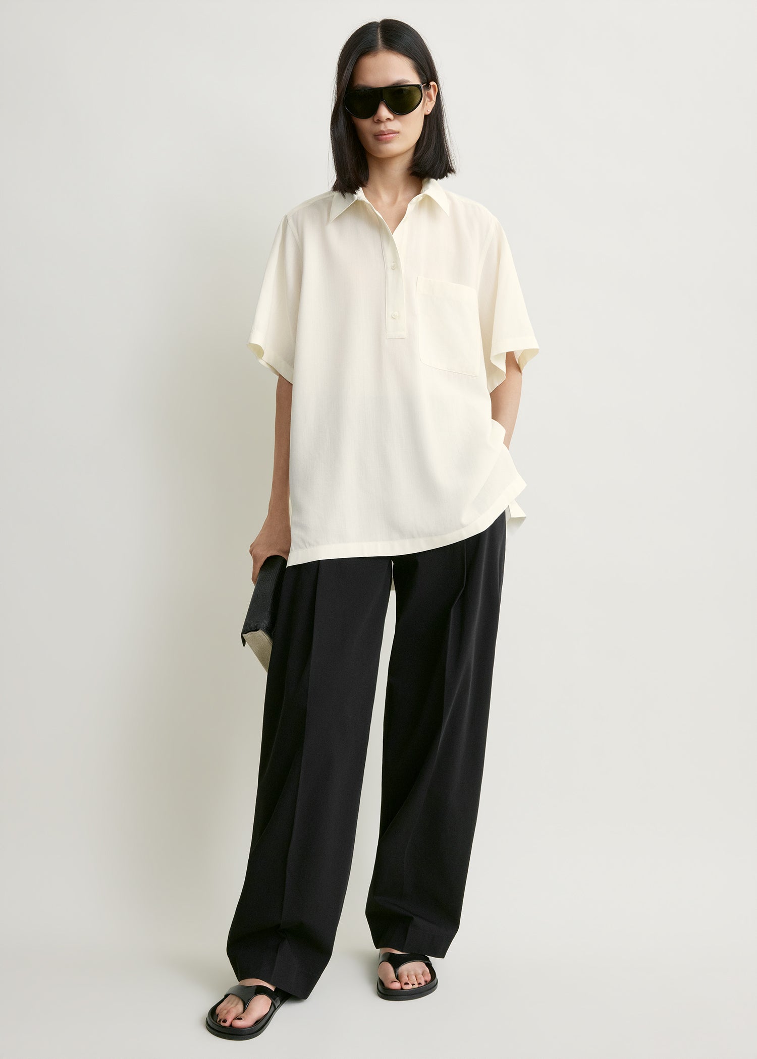 Fluid polo shirt ecru