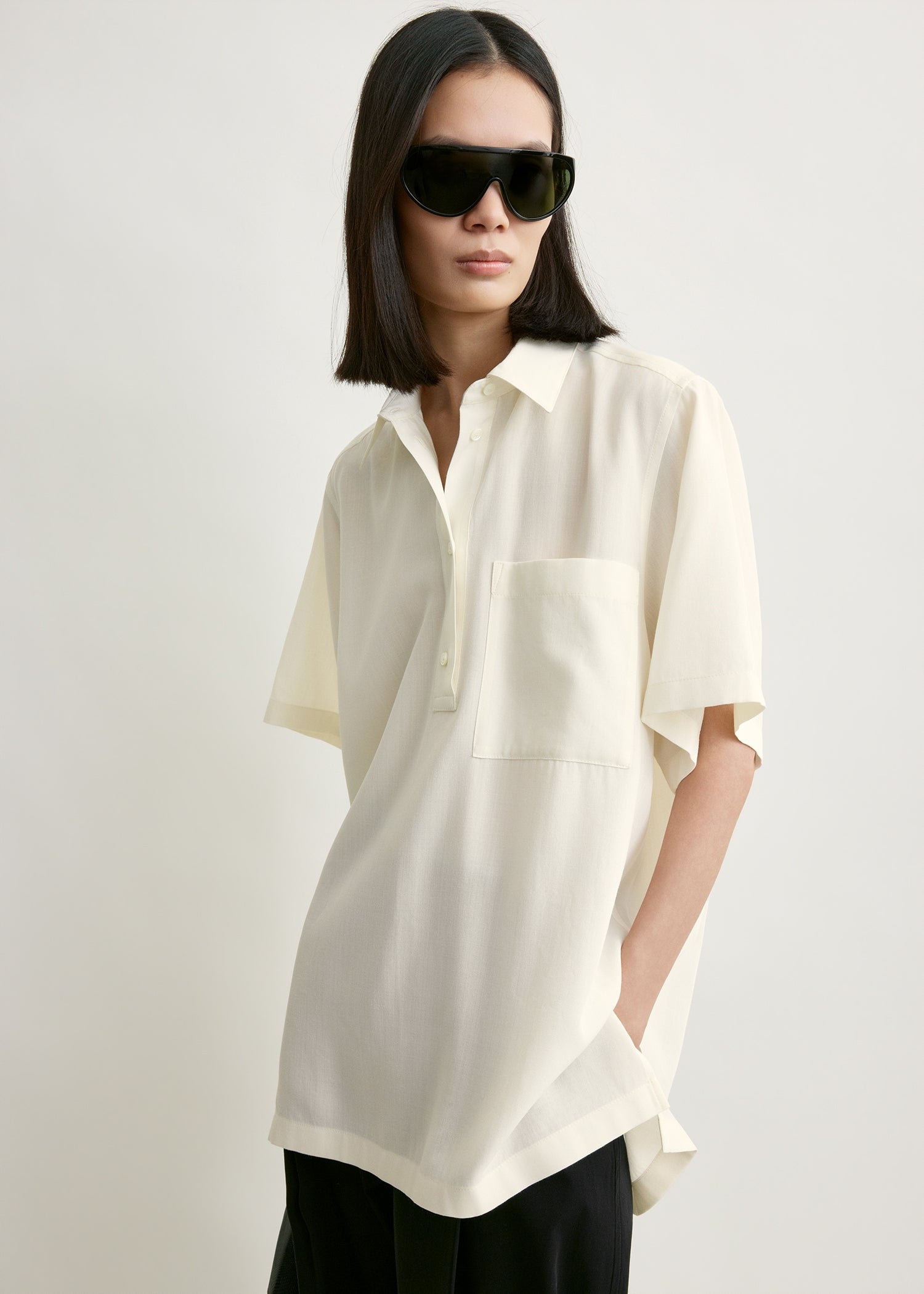 Fluid polo shirt ecru